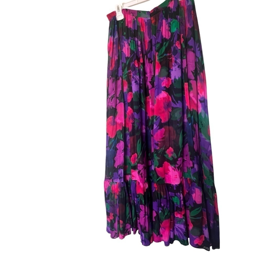 J.Crew Collection Full Length Tiered Skirt in Floral Chiffon Size 12 - Picture 10 of 11
